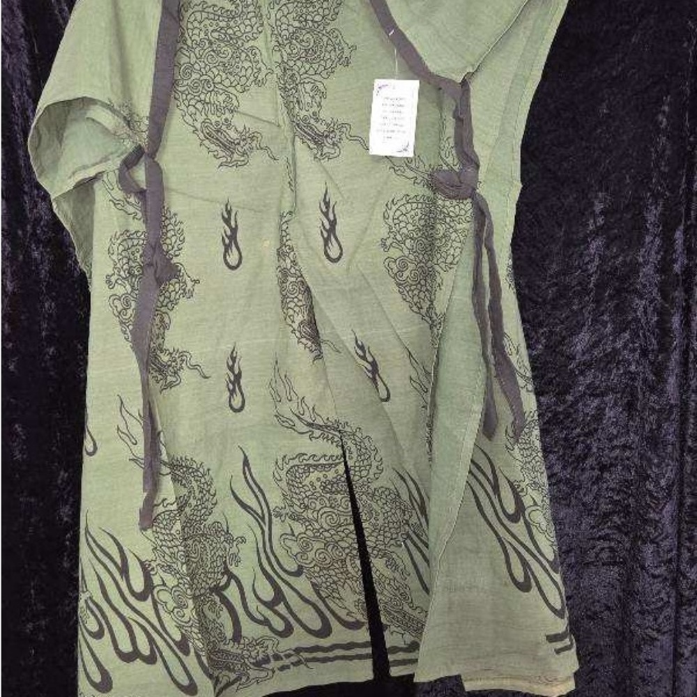 Green and Black Robe Intimates Sleepwear